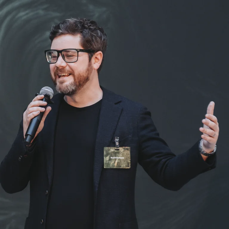 Pau Friedman speaking onstage